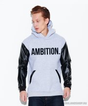 Мужская толстовка Ambition с капюшоном и кожаными рукавами
