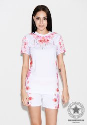 Костюм с шортами Rose on white