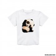 Белая детская футболка Little panda