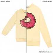 Парные бежевые толстовки family look с пончиком