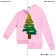 Парные розовые толстовки с елочкой family look