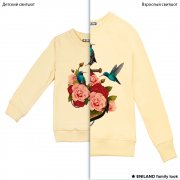 Бежевые парные толстовки family look с якорем