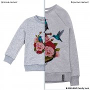Серые парные толстовки family look с якорем