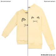 Парные бежевые толстовки family look Miaw