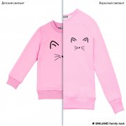 Парные розовые толстовки family look Miaw