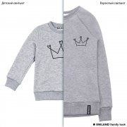 Серые парные толстовки family look Королевы